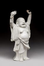 CHINE - Vers 1900 
Statuette de Budai en porcelaine émaillée...