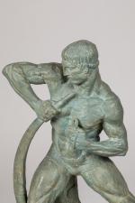 Henri BARGAS (XIXe-XXe siècle) Hercule bandant son arc Plâtre ou...