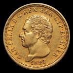 SARDAIGNE, 1 x 80 lire or, 1828. 

Lot conservé hors...