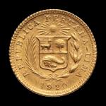 PEROU, 1/5 de libra or, 1920. 

Lot conservé hors de...