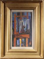 Tony AGOSTINI (1916-1990). Chevalet dans l'atelier. Huile sur toile signée,...