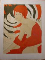 Alain BONNEFOIT (né en 1937). 
Femme rousse. 
Lithographie signée et...