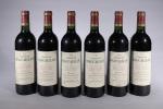 MOULIS. Château Maucaillou, 1995. 6 bouteilles (niveau BG, certaines étiquettes...
