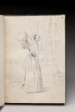 Frédéric PEYSON (1807-1877) Carnet relié comprenant environ cinquante dessins à...