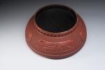 CHINE, époque QIANLONG (1736-1795). Boite de forme ronde en laque...