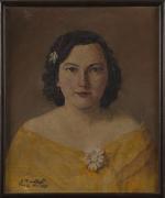 Alexandre ROUBTZOFF (1884-1949).Portrait de Suzanne Marie-Therese Cabannes. Huile sur toile...