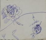Raoul DUFY (1877-1953). Fleurs bleues. Encre sur papier portant le...