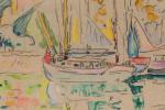 Paul SIGNAC (1863-1935). "Groix". Aquarelle et crayon sur papier titrée...