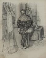 Alexandre CABANEL (1823-1889). Peintre devant son chevalet dans le goût...