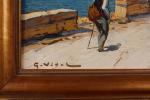 Gustave VIDAL (1895-1966). 
"Route en Corniche, Côte d'Azur". 
Huile sur...