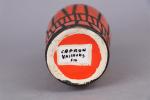 Roger CAPRON (1922-2006). Vase bouteille en céramique émaillée orange à...