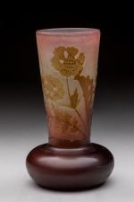 GALLÉ - Etablissements (1904-1936) Vase à panse aplatie et col...