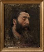 Vlaho BUKOVAC (1855-1922) Portrait d'homme Huile sur toile signée, dédicacée...