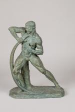 Henri BARGAS (XIXe-XXe siècle) Hercule bandant son arc Plâtre ou...