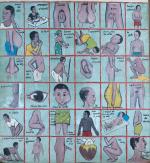 Ecole moderne d'Afrique de l'ouest. 
Symptomes médicaux.
Huile sur panneau de...