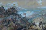 Jules COULANGE-LAUTREC (1861-1950). 
Bataille de la guerre russo-japonaise (1904-1905), probablement...