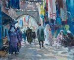 Henri Jean PONTOY (1888-1968). 
Souk de Marrakech. 
Huile sur toile...