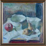 Albert BRAITOU-SALA (1885-1972). 
Nature-morte à la pomme et aux poires....