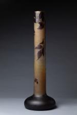 Emile GALLE (1846-1904). 
Important vase berluze à base aplatie en...