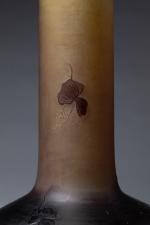 Emile GALLE (1846-1904). 
Important vase berluze à base aplatie en...