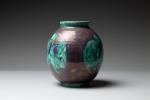 Edouard CAZAUX (1889-1974). 
Vase ovoide sur petit pied en céramique...