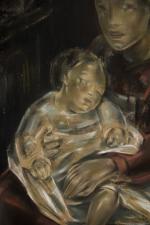 Maria BLANCHARD (1881-1932). Maternité. Pastel sur papier. Haut. : 97...