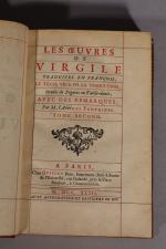 VIRGILE. Œuvres, Paris, Quillau, 1743, gravures par Cochin, 4 vol....