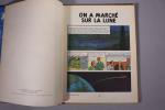 HERGE. Tintin et Milou. Ensemble comprenant Objectif Lune, édition originale,...